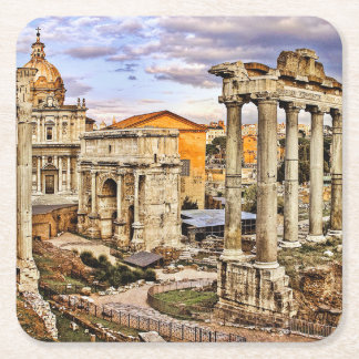 Forum Romanum per Orarium Vierkante Kartonnen Onderzetter