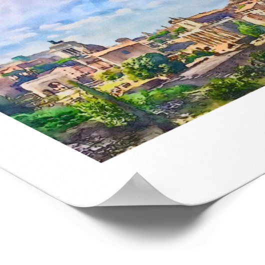 Forum Romanum van de Palatijn in Italië Waterverf Poster (Hoek)