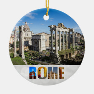 Forum Ruïnes Rome Italië Reis Foto Kerstmis Keramisch Ornament