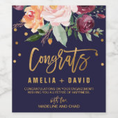 Forumn Floral Engagement Party Cadeft Wijn Etiket (Enkel label)