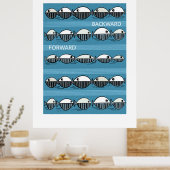Forward and Backward – Minimal Fish Pattern Poster (Cuisine)