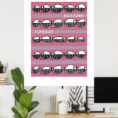 Forward and Backward – Minimal Fish Pattern Poster (Bureau à domicile)