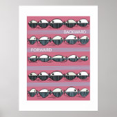 Forward and Backward – Minimal Fish Pattern Poster (Devant)