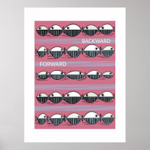 Forward and Backward – Minimal Fish Pattern Poster