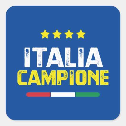 Forza Azzurri Italia Campione Vierkante Sticker (Voorkant)