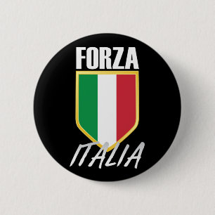Forza Italia Italiaanse vlag Ronde Button 5,7 Cm