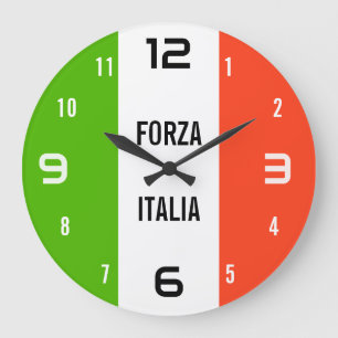 Forza Italia – Italiaanse Vlag Wandklok Grote Klok