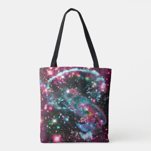Fosforescentie Star Field Canvas tas (Achterkant)