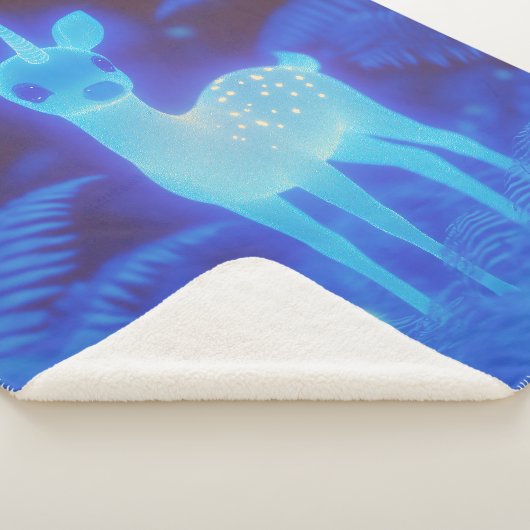 Fosforescerend Blauw Fawnicorn Sherpa Deken (3/4)