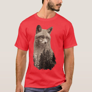 Fosilhouette foes of forest natuur design t-shirt