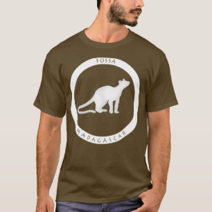 Fossa Madagasfaalwitte afdruk T-shirt
