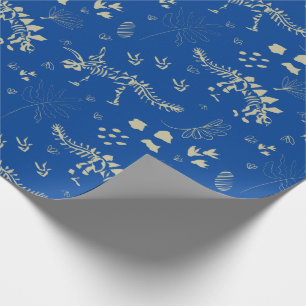 Fossiel graven Dinosaurus Blauw en beige Cadeaupapier