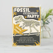 Fossiele excavatie Dinosaur Geboortepartij Kaart (Staand voorkant)