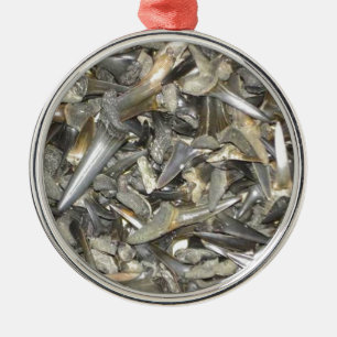 Fossiele haaientanden patroon metalen ornament