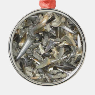 Fossiele haaientanden patroon metalen ornament