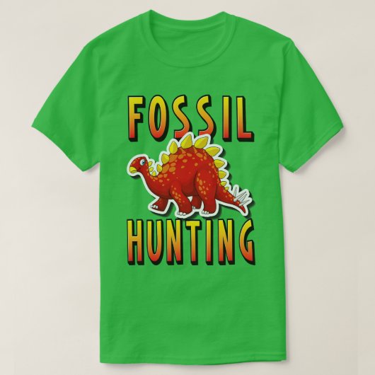 Fossiele jacht Stegosaurus dinosaurus T-shirt (Design voorkant)