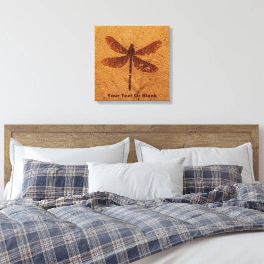 fossiele libel canvas afdruk (Insitu (Slaapkamer))