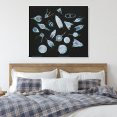 Fossiele radiolarskeletten canvas afdruk (Insitu (Slaapkamer))