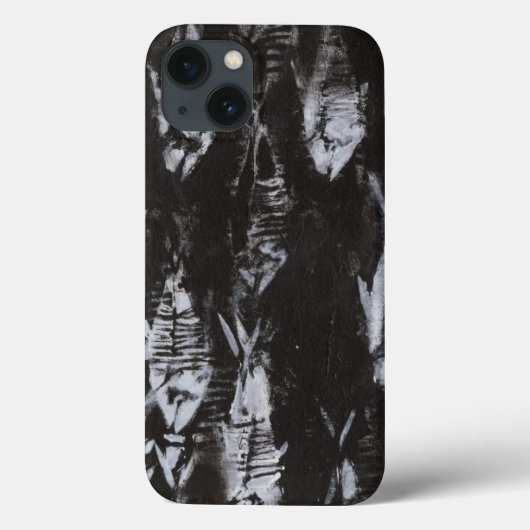Fossiele witte vis op zwarte achtergrond Case-Mate iPhone case (Achterkant)