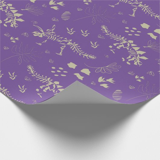 Fossil Digging Dinosaur Brown and beige Cadeaupapier (Hoek)