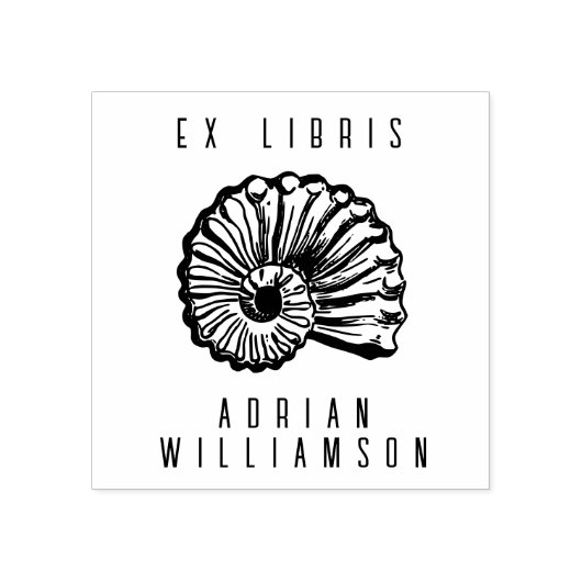  Fossil EX LIBRIS Custom Name Library Rubberstempel (Afrduk)
