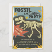 Fossil Excavation Dinosaur Birthday Party Kaart (Voorkant)