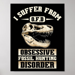 Fossil Hunting Dinosaur Botten Paleontoloog Fossi Poster