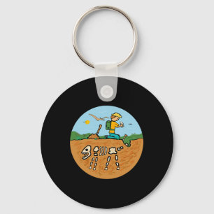 Fossil Hunting Dinosaur Botten Paleontoloog Fossi Sleutelhanger