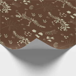 Fossil opgravende dinosaurus Bruin en beige Cadeaupapier