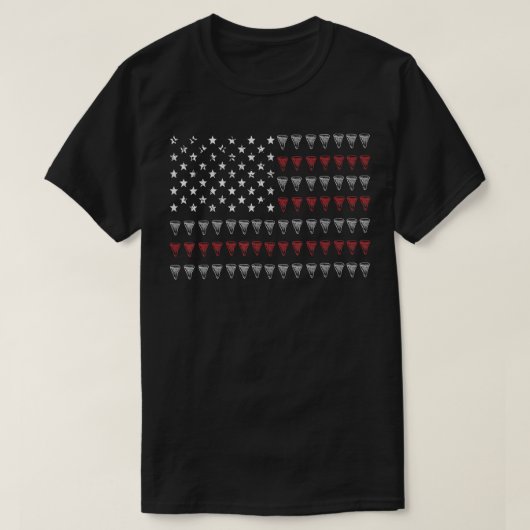 Fossil Shark Teeth Collector American Flag USA Pat T-shirt (Design voorkant)