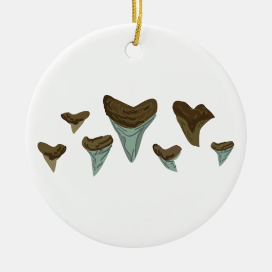 Fossil Shark Teeth Keramisch Ornament (Voorkant)