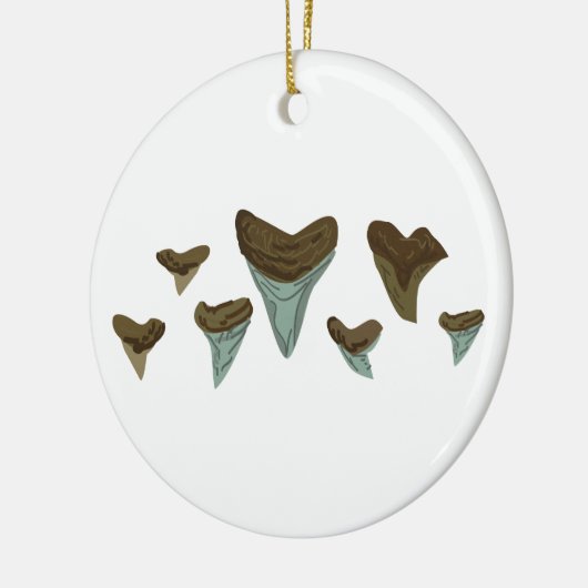 Fossil Shark Teeth Keramisch Ornament (Links)