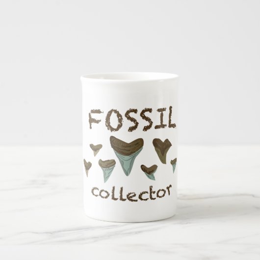 Fossil Shark Teeth Porselein Kop (Voorkant)