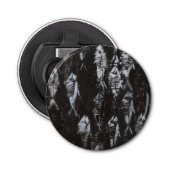 Fossil White Fish op zwarte achtergrond Button Flesopener (Voorkant)