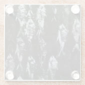 Fossil White Fish op zwarte achtergrond Glazen Onderzetter (Achterkant)