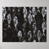 Fossil White Fish op zwarte achtergrond Poster (Voorkant)