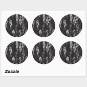 Fossil White Fish op zwarte achtergrond Ronde Sticker (Vel)