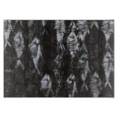 Fossil White Fish op zwarte achtergrond Snijplank (Voorkant)