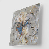 Fossil Wood Vierkante Klok (Hoek)