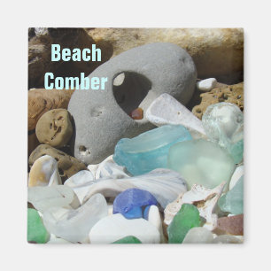 Fossiles en verre de mer de Seaglass de magnet de