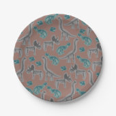 Fossilized Dinosaur Paper Plates Papieren Bordje (Voorkant)