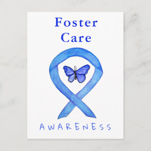 Foster Care Blue Awareness Lint Vlinder Kaarten