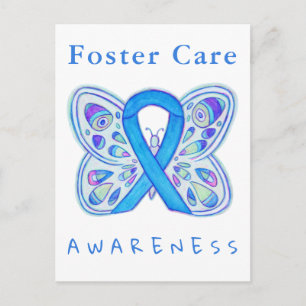 Foster Care Blue Awareness Lint Vlinder Kaarten