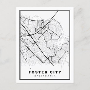 Foster City Map Feestdagenkaart