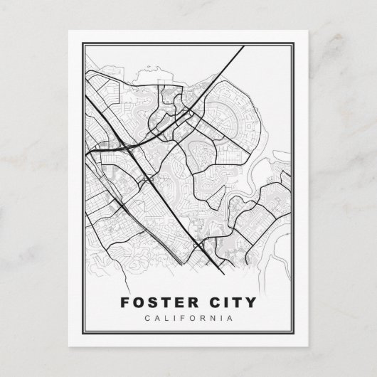 Foster City Map Feestdagenkaart (Voorkant)