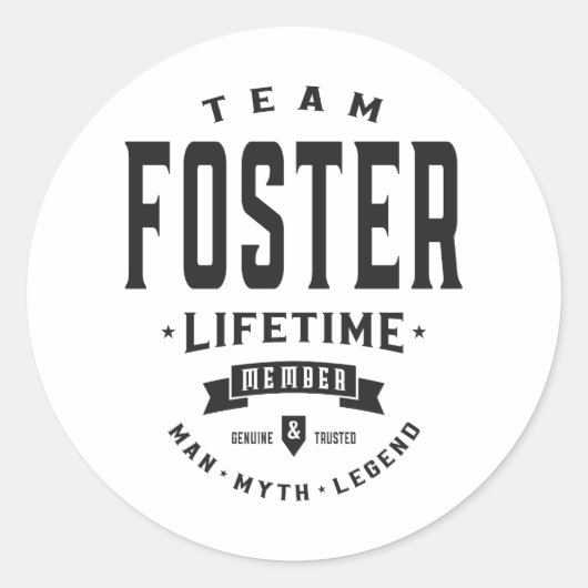Foster Lifetime Lid Persoonlijke naam Foster Ronde Sticker (Voorkant)