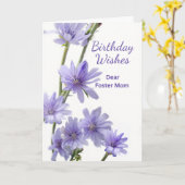 Foster Mama Birthday Violet Chicory Flowers Kaart (Gele Bloem)