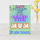 Foster Mum Moederdag Kaart (Gele Bloem)
