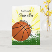 Foster Son Basketball Birthday Card Kaart (Gele Bloem)