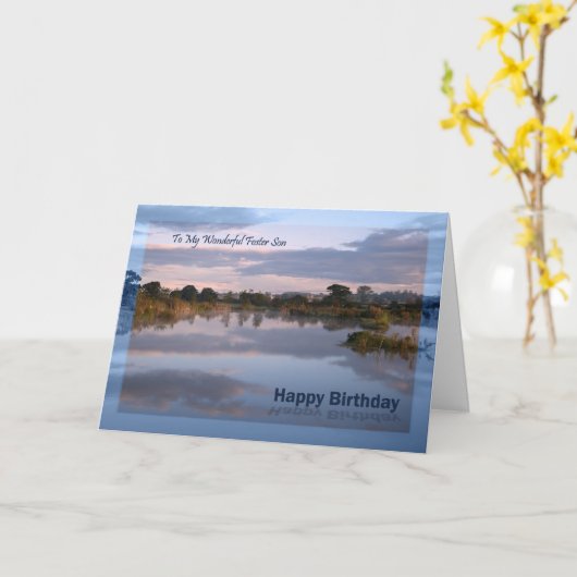 Foster Son, Lac à l'aube Carte d'anniversaire (Fleur jaune)